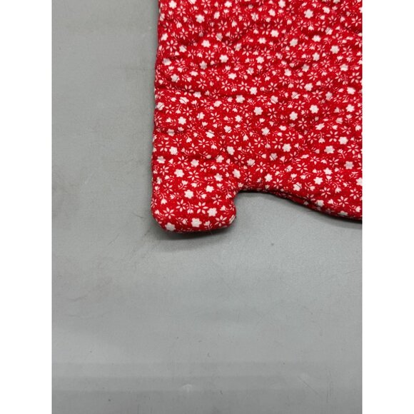 Vintage handmade Quilted Red Christmas Stocking Lace Trim snowflakes 10.5" READ - Picture 2 of 6